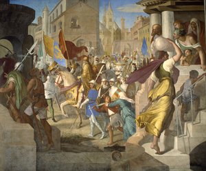 El ejército de Carlomagno en París de Julius Schnorr von Carolsfeld